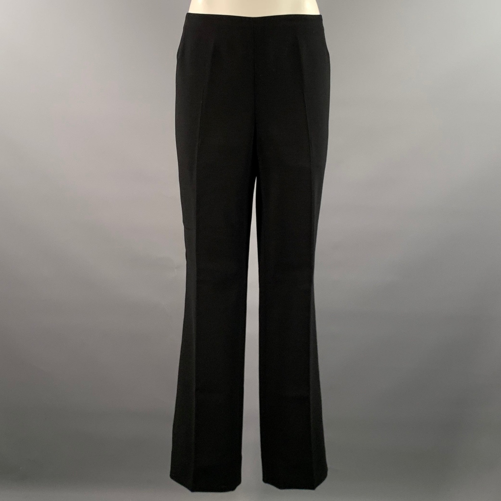Akris Size 10 Black Wool Polyamide Pants
